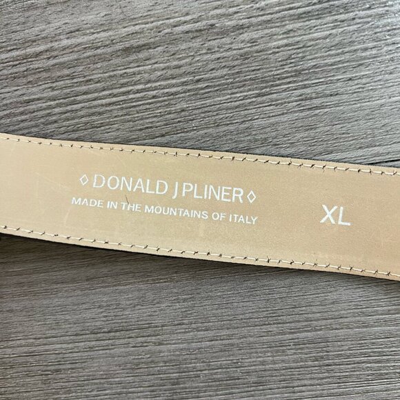 Chunky Italian Leather Brown Bedazzled Buckle Boho Belt Donald J Pliner Size XL - Picture 2 of 6